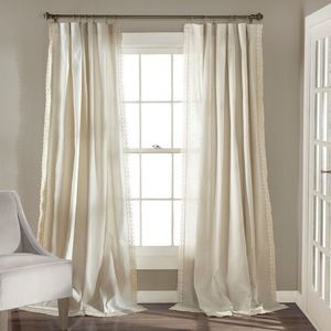 95"x54" Rosalie Rod Pocket Light Filtering Window Curtain Panel x2